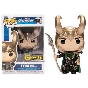 Funko Pop Marvel Avengers Loki with Scepter 985 Glow in the Dark Exclusive NWT